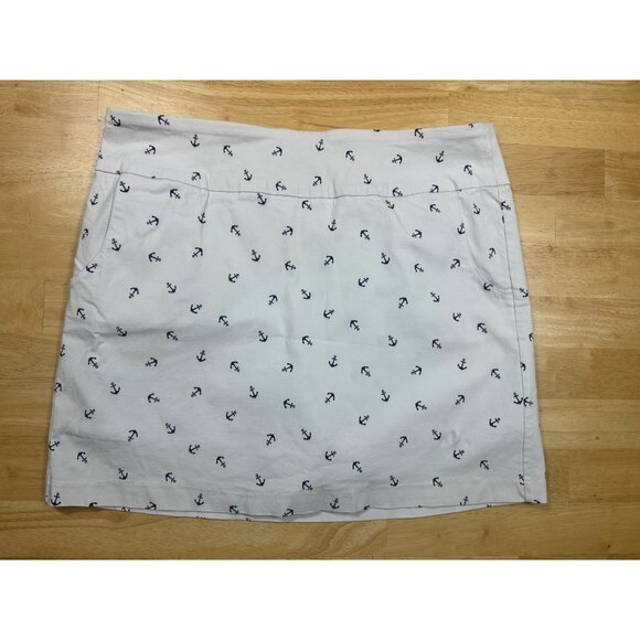 Nautical Skirt Anchor Pattern White Size 12 - Picture 6 of 6